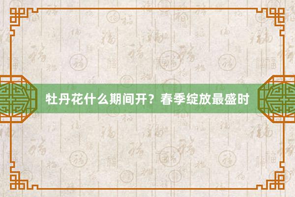 牡丹花什么期间开？春季绽放最盛时